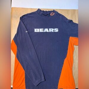 Chicago Bears Mock Turtle Neck Reebok Long Sleeve Shirt Large Blue & Orange